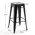 OVIALA - Lot de 4 tabourets de bar en acier bleu brillant - Indus - vignette