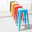 OVIALA - Tabouret de bar en métal rouge mat - Indus - vignette