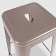 OVIALA - Tabouret de bar en métal mat taupe - Indus - vignette