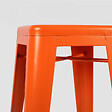 OVIALA - Lot de 4 tabourets de bar en acier orange mat - Indus - vignette