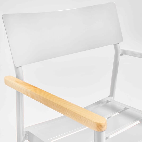 OVIALA - Fauteuil de jardin en aluminium et bois blanc  - Leeds - large