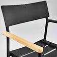 OVIALA - Fauteuil de jardin en aluminium et bois noir  - Leeds - vignette