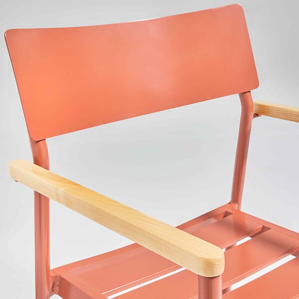 OVIALA - Fauteuil de jardin en aluminium et bois terracotta  - Leeds - large