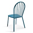 OVIALA - Ensemble table de jardin bistrot et 2 chaises en acier bleu pacific - Palavas - vignette