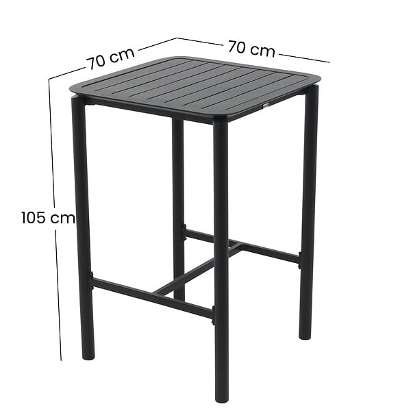 OVIALA - Table haute de terrasse noire - Almada - large
