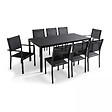 OVIALA - Table de jardin en aluminium 8 places 180 cm gris anthracite - Ajaccio - vignette