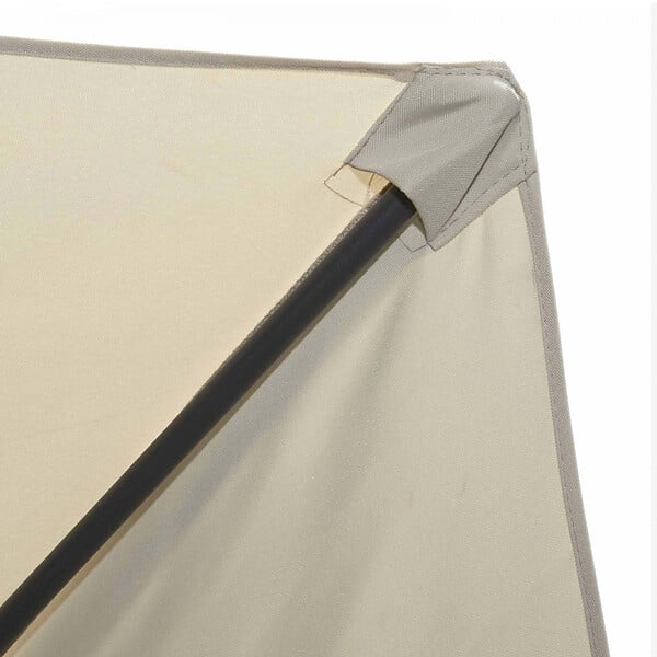 OVIALA - Parasol droit inclinable 3m et 4 dalles lestées aluminium blanc - Matera - large