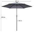 OVIALA - Parasol droit 3m inclinable à manivelle en aluminium rouge - Matera - vignette