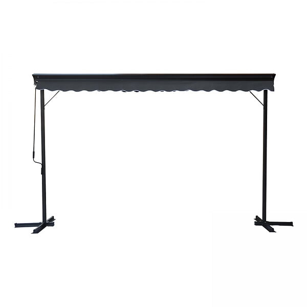 OVIALA - Store mobile électrique double pente 3 x 4m aluminium anthracite - Delgada - large