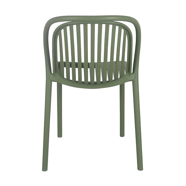 OVIALA - Lot de 4 chaises de terrasse en plastique vert olive - Copenhague - large