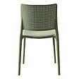 OVIALA - Lot de 4 chaises de terrasse vert cactus en plastique - Riga - vignette