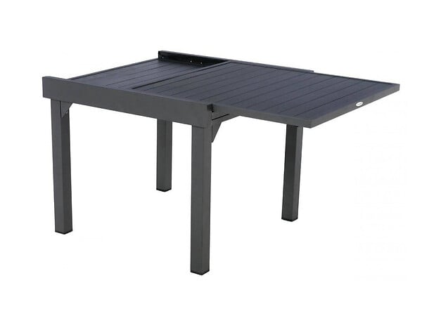 HESPERIDE - Table extensible carrée alu Piazza 4/8 places Graphite - Hespéride - large