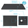 AURLANE - Receveur à poser en matériaux composite SMC - Finition ardoise noire - 90x120cm - ROCK 2 BLACK 90 - vignette