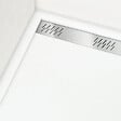 AURLANE - Receveur en acrylique Blanc 80x100x4 cm - Grille Linéaire Chrome - WHITENESS II - vignette