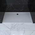 AURLANE - RECEVEUR DE DOUCHE A POSER EXTRA-PLAT EN ACRYLIQUE BLANC RECTANGLE - 140x90cm - BAC DE DOUCHE - vignette
