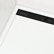 AURLANE - Receveur en acrylique Blanc 80x120x4 cm - Grille Linéaire Noire - WHITENESS II - vignette