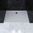 AURLANE - RECEVEUR DE DOUCHE A POSER EXTRA-PLAT ACRYLIQUE BLANC RECTANGLE -120x90cm - vignette
