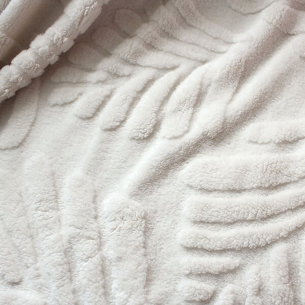 C MA DECO - Plaid jacquard en sherpa - Écru - 30x 160cm - large