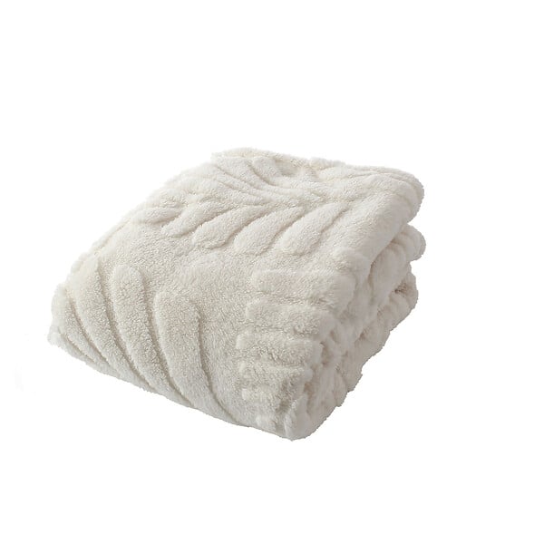 C MA DECO - Plaid jacquard en sherpa - Écru - 30x 160cm - large