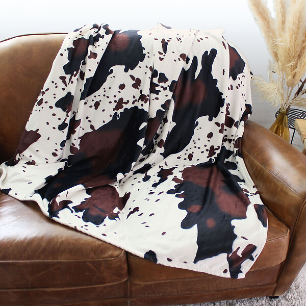 C MA DECO - Plaid imprimé peau de Vache 130x170cm - large
