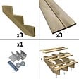 DECKLINEA - Escalier Bois Exterieur - 3 Marches - Largeur : 1m20 - Hauteur : 51cm - Sans Contremarches - Pin du Nord - Traité Autoclave - vignette