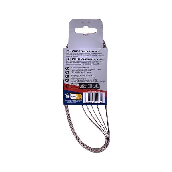 MC KENZIE - Bande abrasive - Grain 120 - Lot de 5 - 13x454mm - large