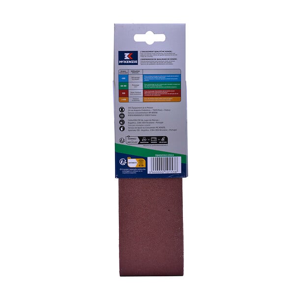 MC KENZIE - Bande abrasive - 2 pièces - 75x533mm grain 80 - large