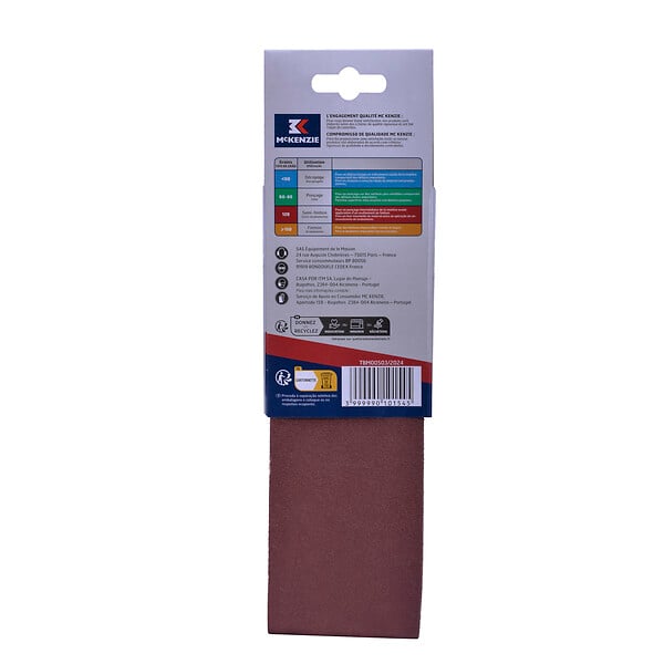 MC KENZIE - Bande abrasive - 2 pièces - 75x533mm grain 120 - large