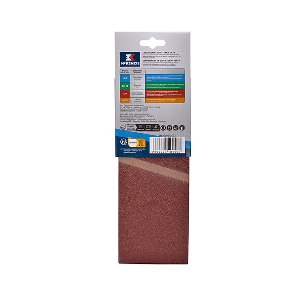 MC KENZIE - Bande abrasive corindon Grain 40 - x2 - 100x610mm - large