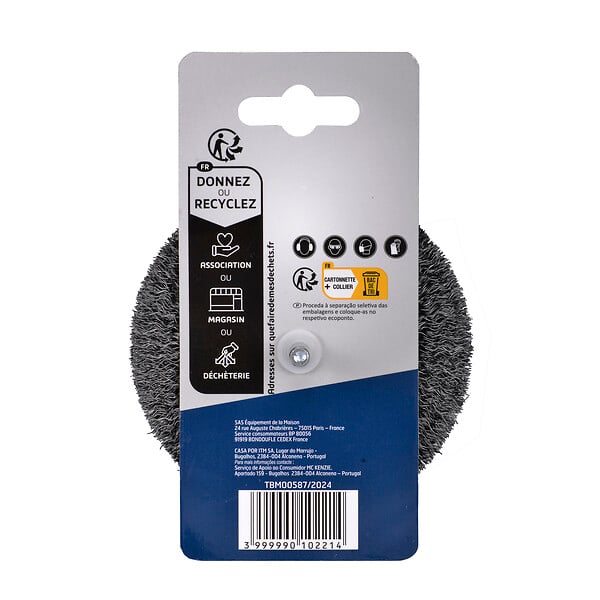 MC KENZIE - Brosse circulaire à fils sertis - Acier - 100x20mm - large