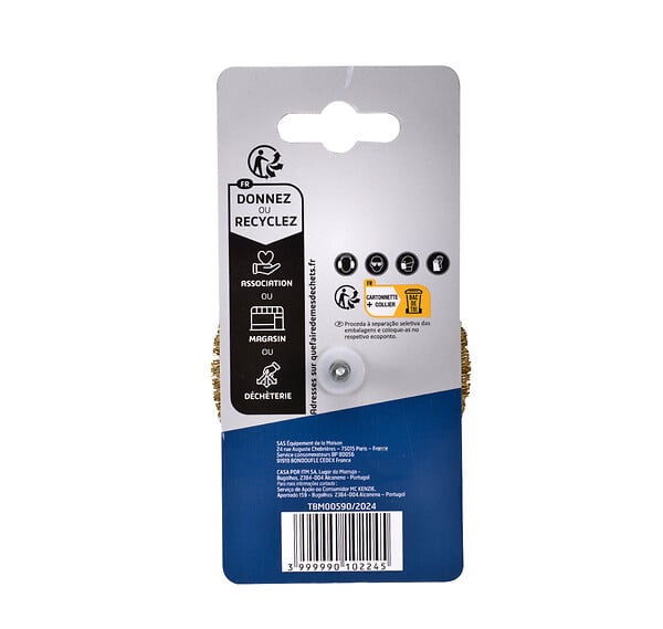 MC KENZIE - Brosse circulaire à fils sertis - Laiton Acier - 75mm - large
