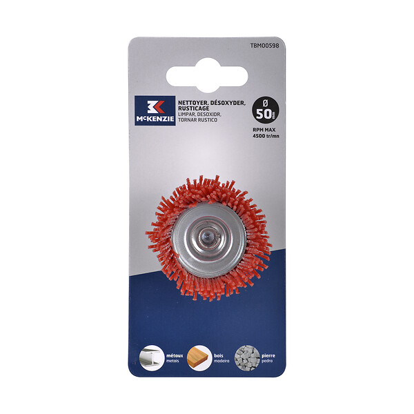 MC KENZIE - Brosse soucoupe meuleuse - Acier torsade - D80mm - large