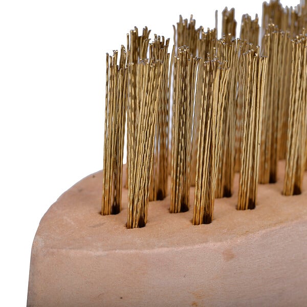 MC KENZIE - Brosse avec manche en bois - Fil laiton - Lot de 4 - large