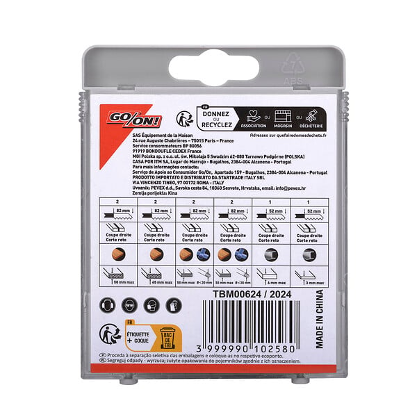 Coffret 10 lames scie sauteuse - Multi-matériaux - 5 types - large
