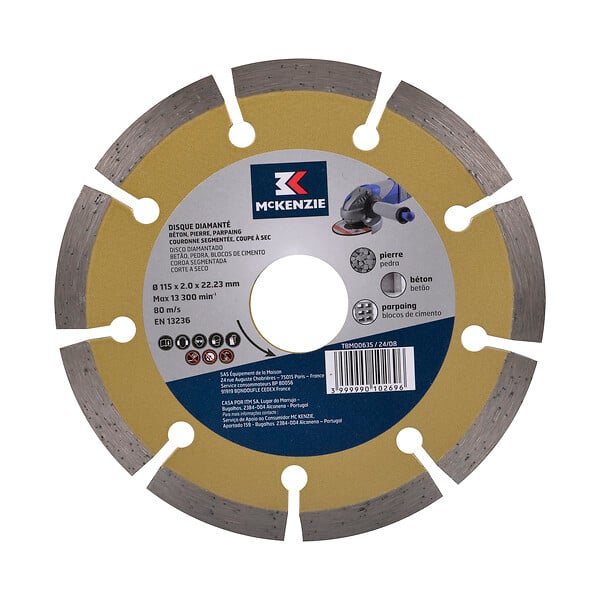 MC KENZIE - Disque diamant segmenté - D115x2mm - Alésage 22,2mm - large