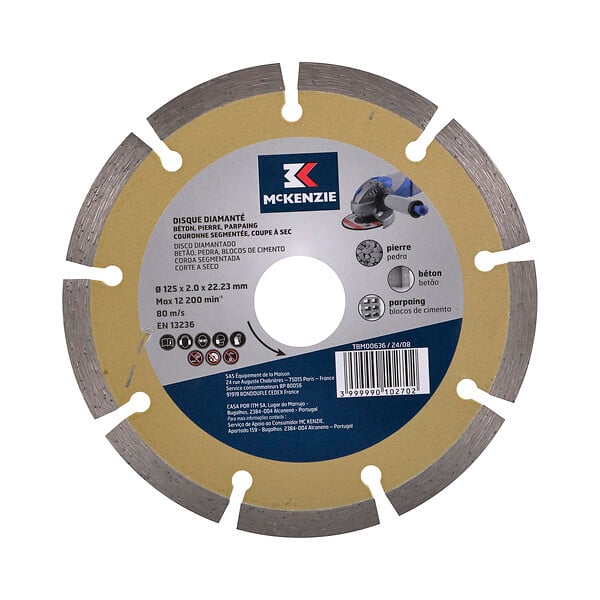 MC KENZIE - Disque diamant segmenté - D125x2mm - Alésage 22,2mm - large
