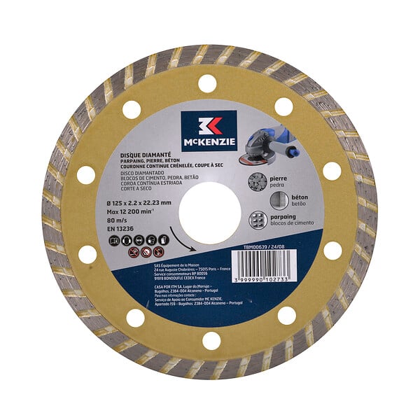 MC KENZIE - Disque diamant crénelé - D125mm - Alésage 22,2mm - large