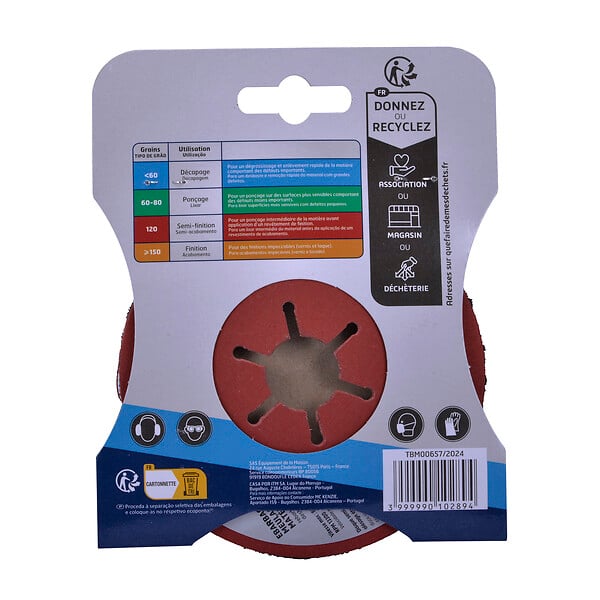 MC KENZIE - Disque semi flexible meuleuse - Grain 36 - D125mm - large