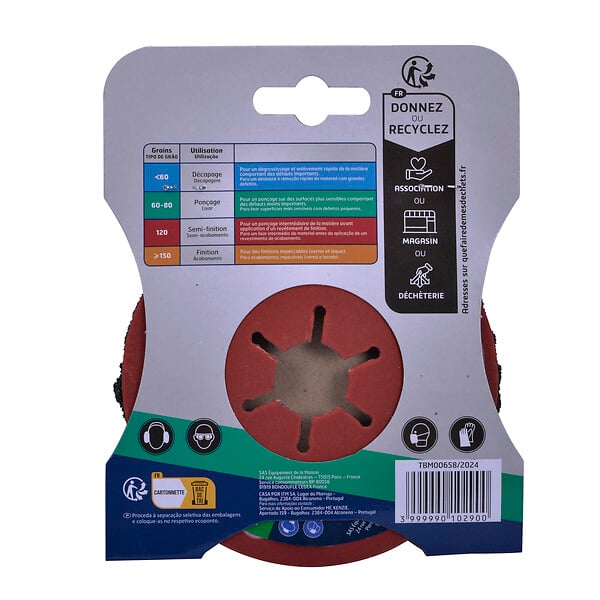 MC KENZIE - Disque semi flexible meuleuse - Grain 80 - D115mm - large