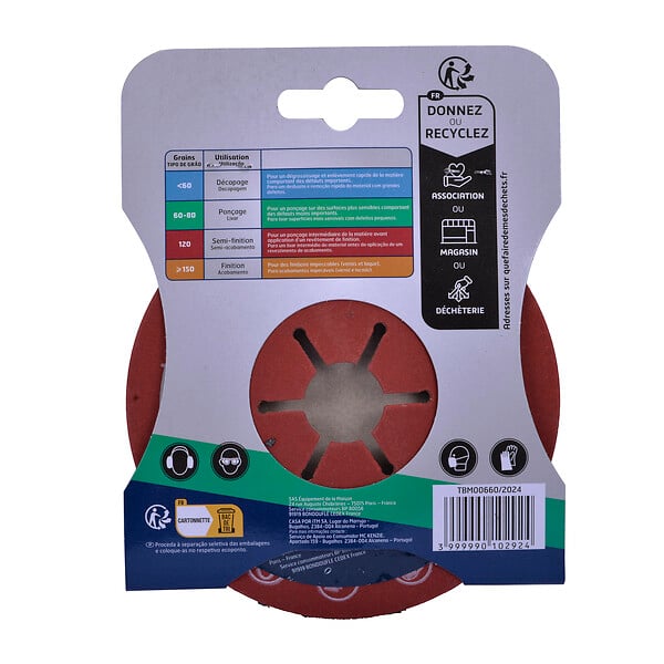 MC KENZIE - Disque semi flexible meuleuse - Grain 80 - D125mm - large