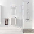 AURLANE - Meuble Lave Mains MINI 40x50x22 cm - Gris et Blanc - vignette