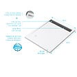 AURLANE - Receveur en acrylique Blanc 80x100x4 cm + Grilles Linéaires Chrome et Gun Metal - WHITENESS II - vignette
