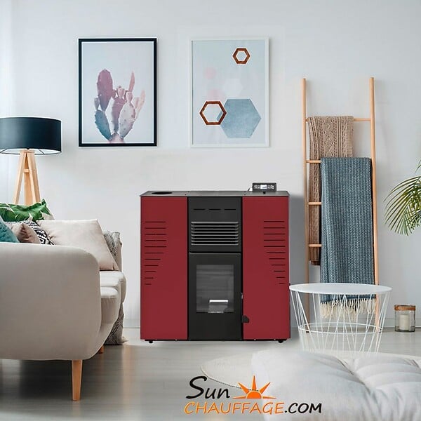 SANNOVER - Poêle à granulés étanche Slim Astral 12 kW Bordeaux Sannover - large