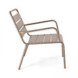OVIALA - Fauteuil relax et repose pied en métal taupe - Palavas - vignette