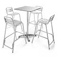 OVIALA - Lot de 4 chaises hautes en aluminium gris - Soho - vignette