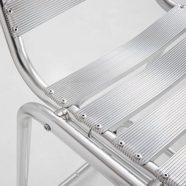 OVIALA - Lot de 4 chaises hautes en aluminium gris - Soho - large