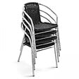 OVIALA - Chaise de jardin aluminium et résine gris noir - Saint Germain - vignette
