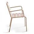 OVIALA - Ensemble table de jardin bistrot et 2 fauteuils acier taupe - Palavas - vignette