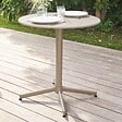 OVIALA - Ensemble table de jardin et 4 fauteuils métal taupe - Palavas - vignette