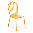 OVIALA - Ensemble table de jardin bistrot et 2 chaises en acier jaune - Palavas - vignette